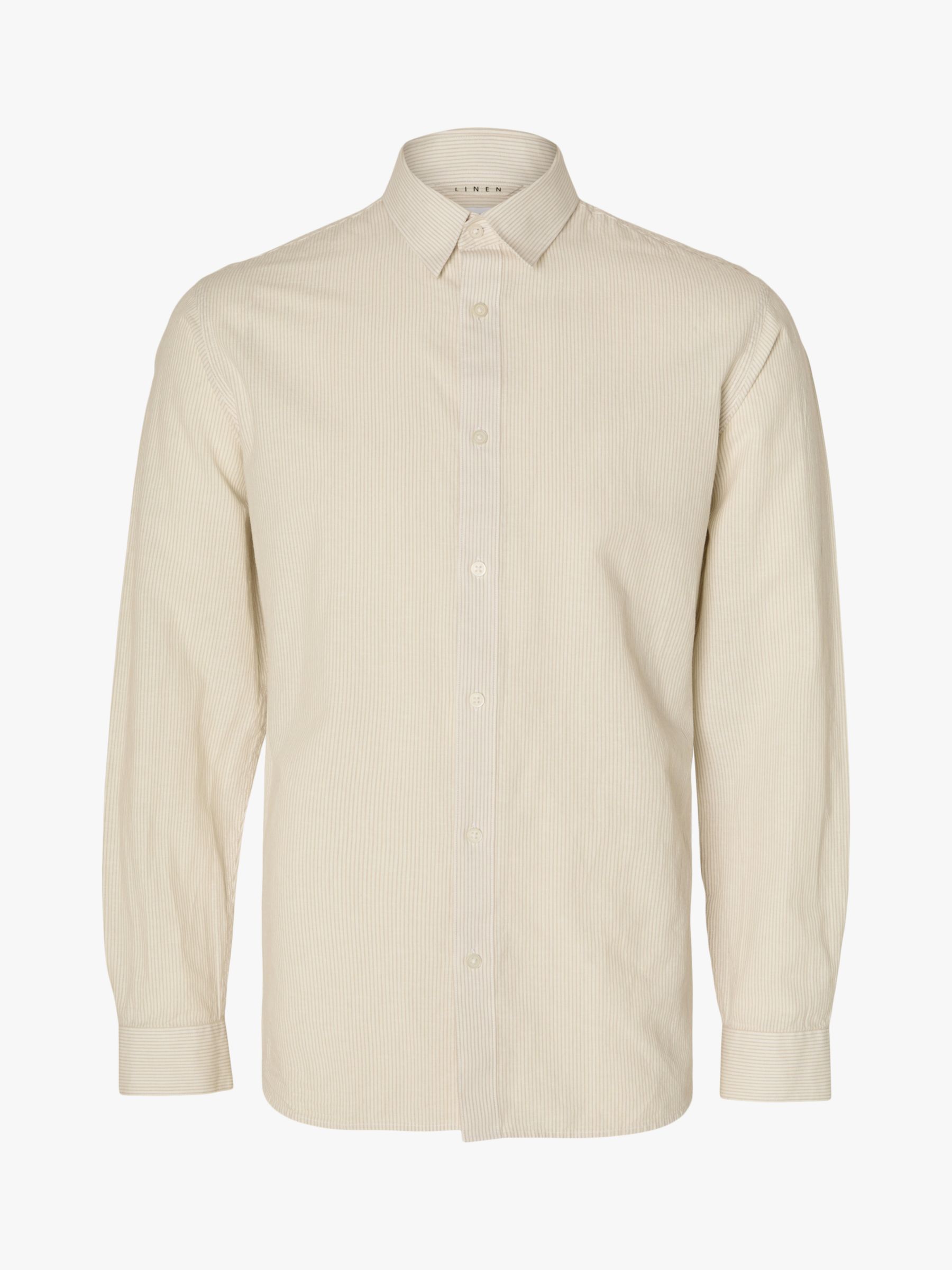 SELECTED HOMME Linen Shirt, Pure Cashmere, S