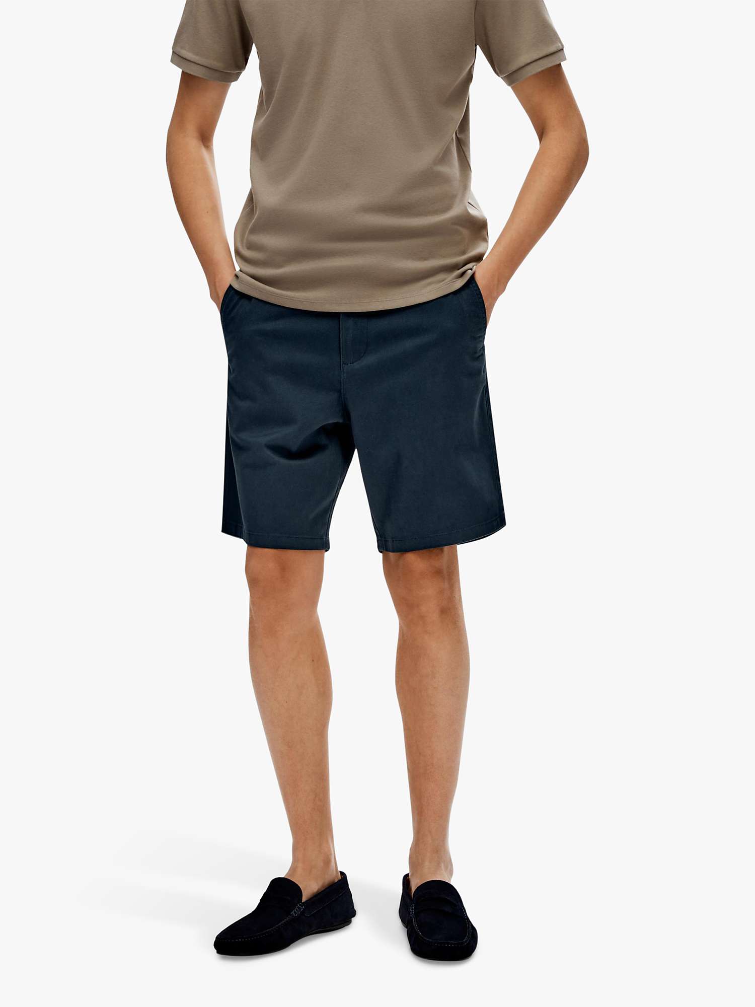 Buy SELECTED HOMME Bill Chino Shorts, Dark Sapphire Online at johnlewis.com