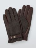 John Lewis Wool & Leather Gloves, Brown