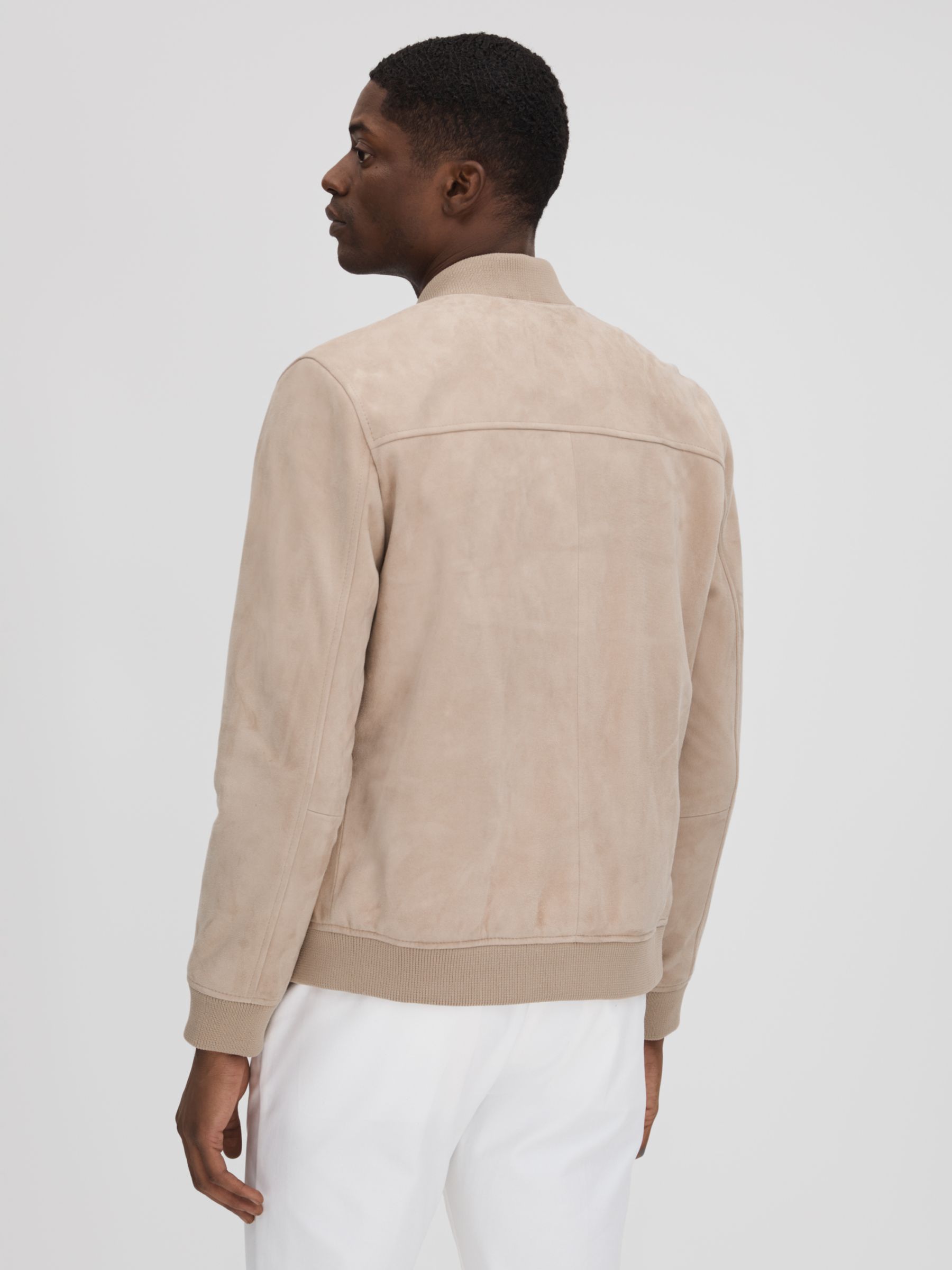 Buy Reiss Dilan Long Sleeve Suede Zip Through Jacket Online at johnlewis.com