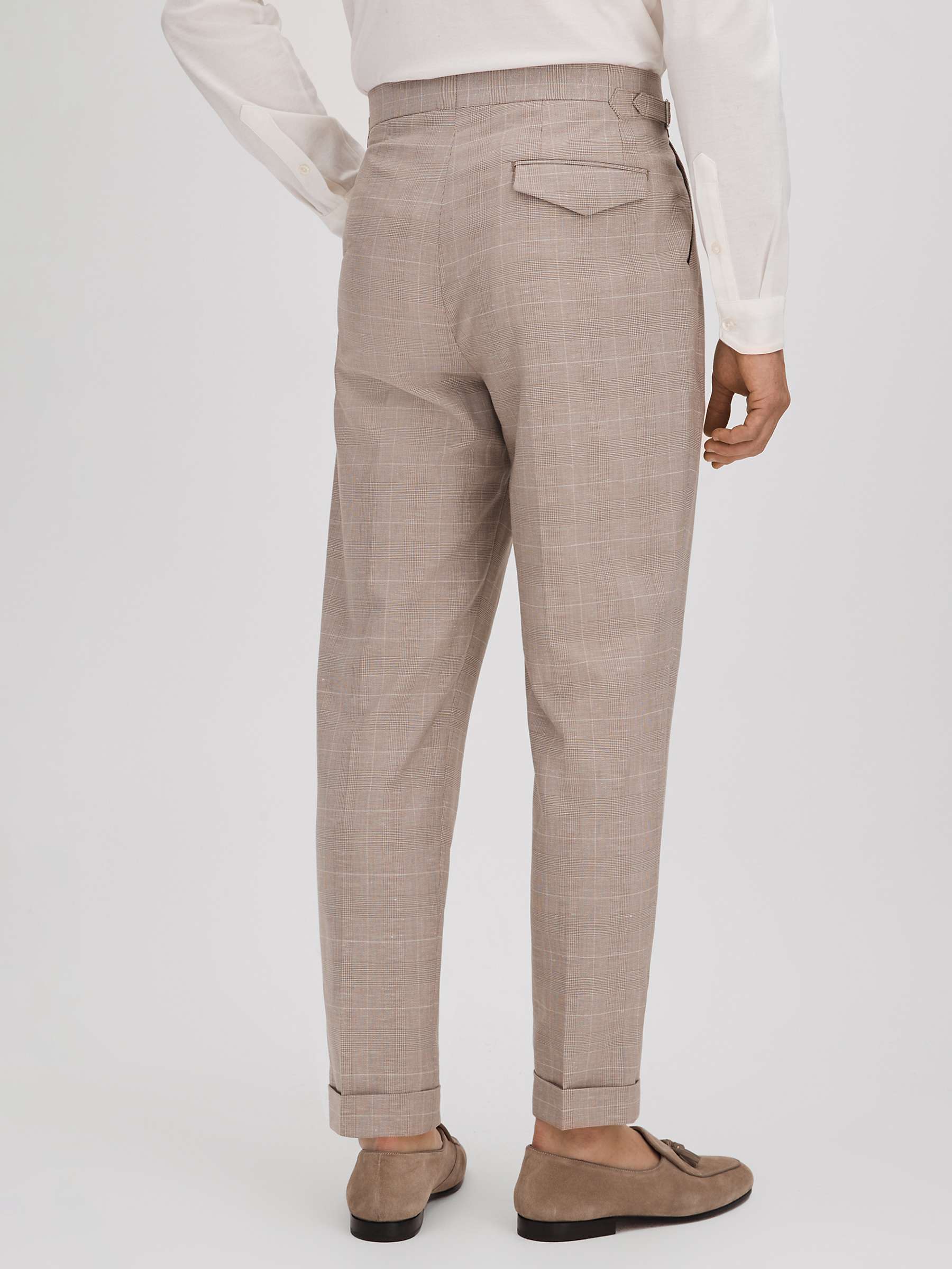Buy Reiss Collect Hopsack Check Trousers, Oatmeal Online at johnlewis.com