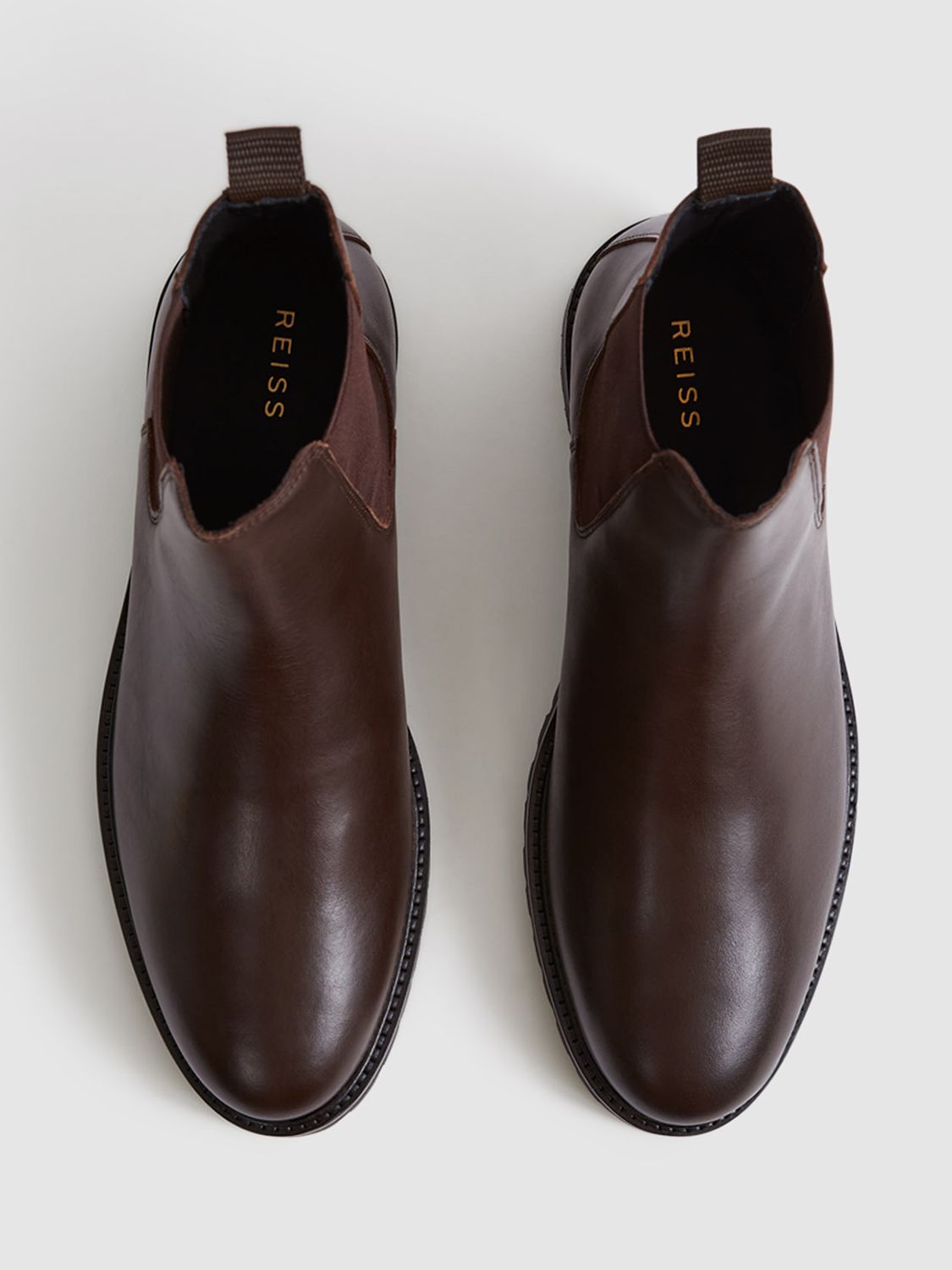 Reiss Chiltern Chelsea Boots, Chocolate at John Lewis & Partners
