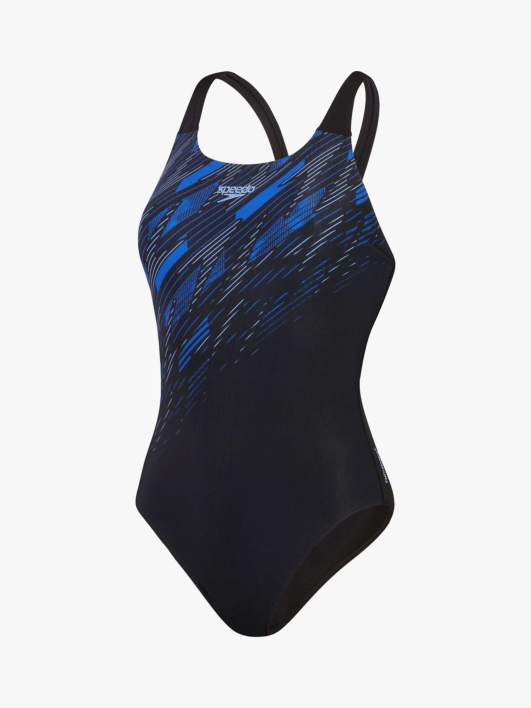 Buy Speedo Hyper Placement Muscleback Swimsuit, Black/Cobalt Online at johnlewis.com