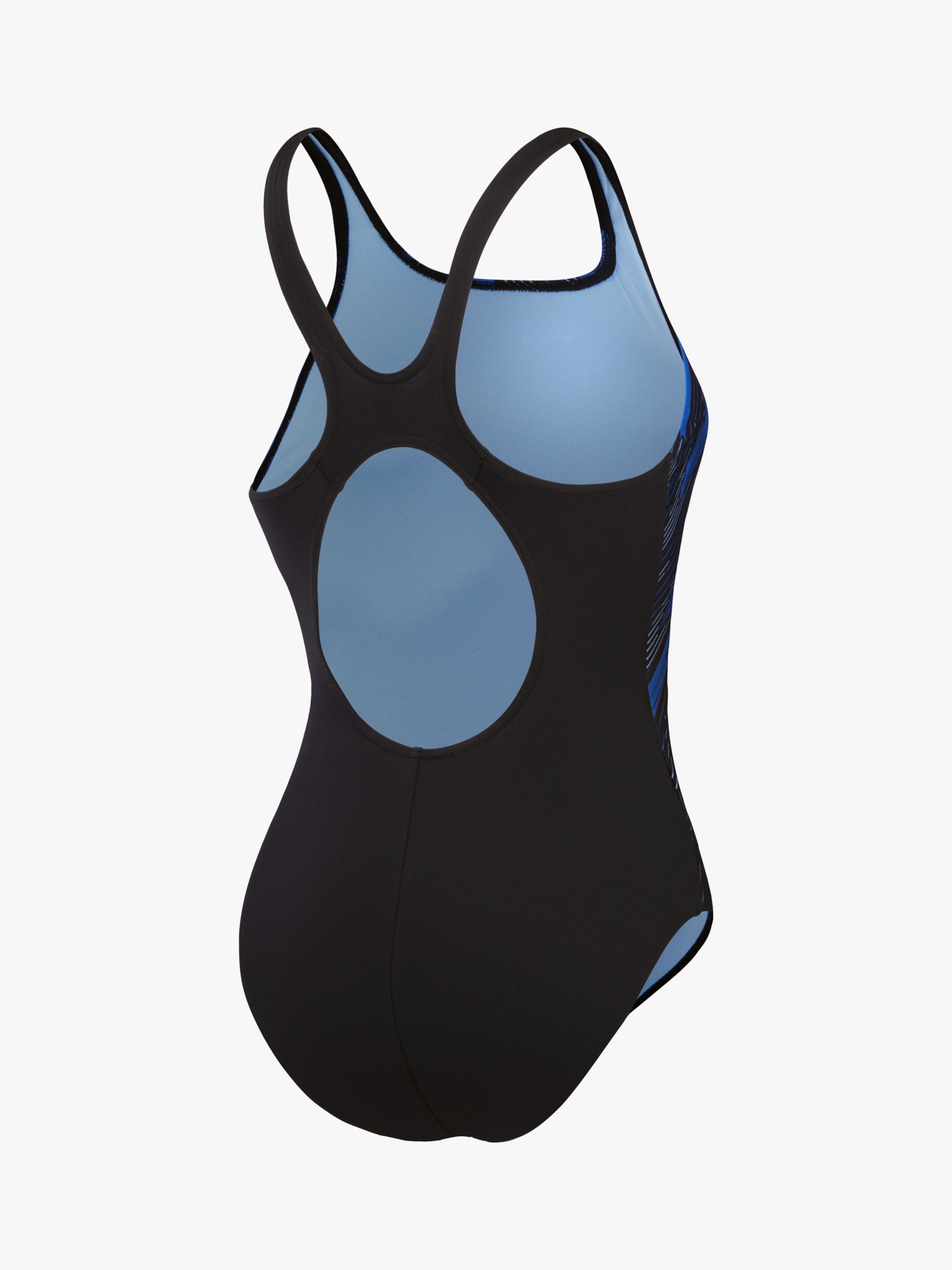 Speedo Hyper Placement Muscleback Swimsuit, Black/Cobalt, 40