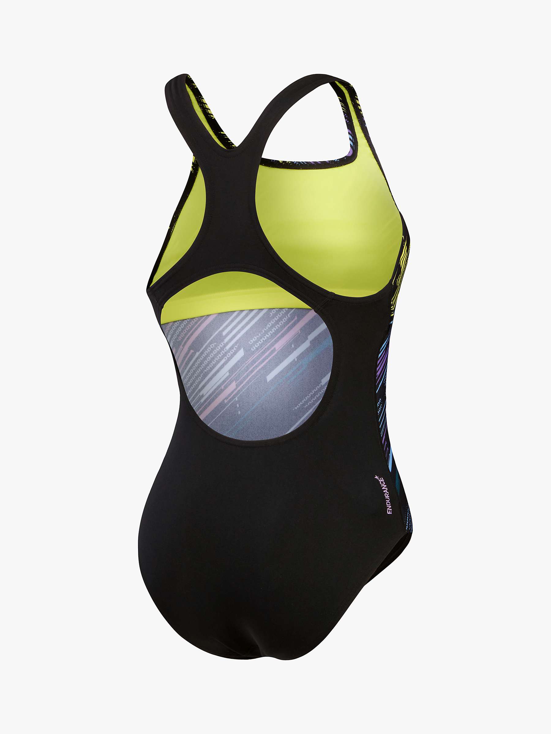 Buy Speedo Printed Medalist Recycled Swimsuit, Black Online at johnlewis.com