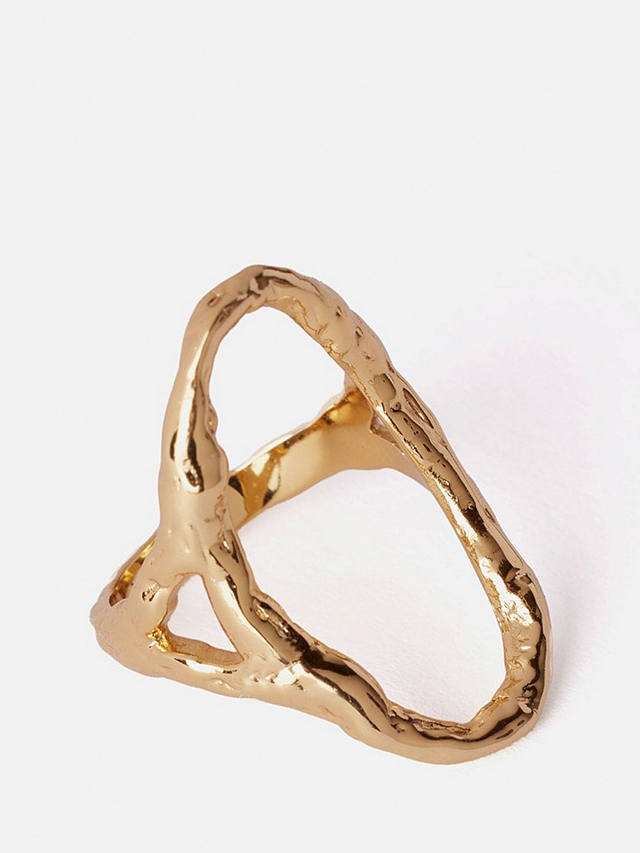 Mint Velvet Open Oval Ring, Gold