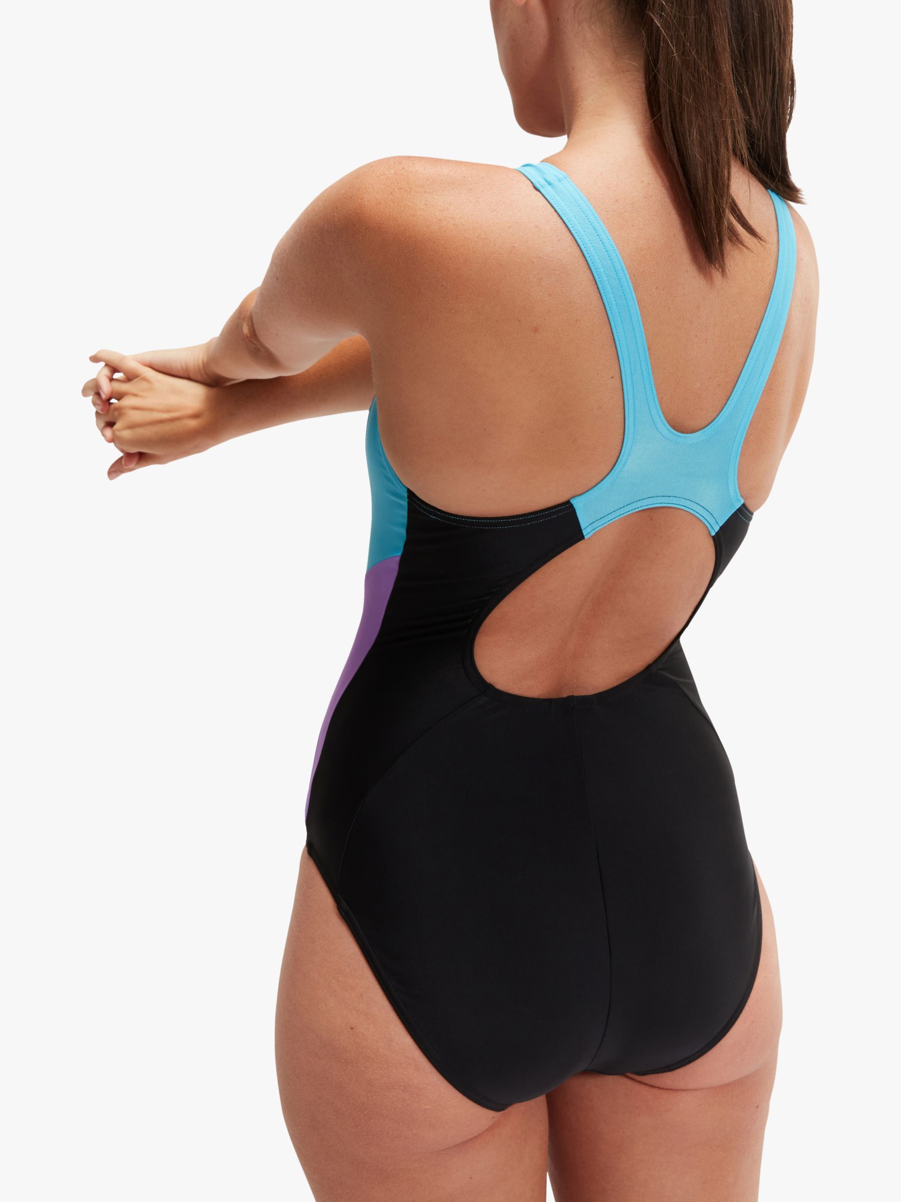 Speedo Hyper Placement Muscleback Swimsuit, Black, 40