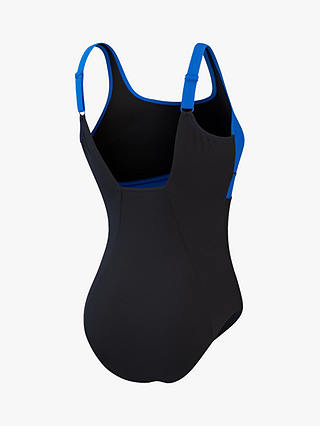 Speedo Women's Shaping ContourEclipse 1 Piece Swimsuit, Black/True Cobalt