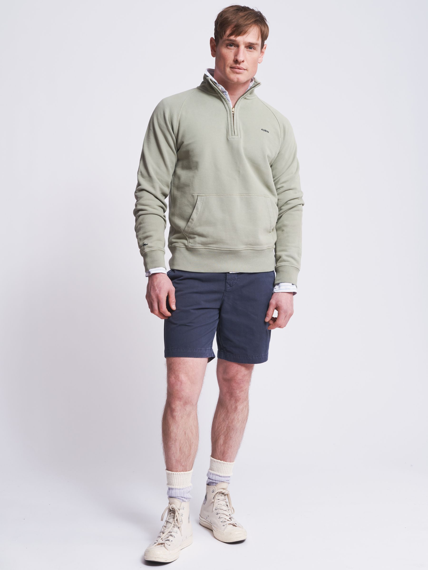 Aubin Provost Half-Zip Sweatshirt, Washed Khaki