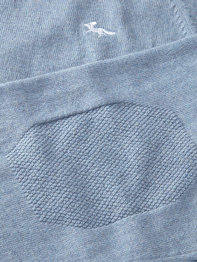 Aubin Bonby Zip Neck Cotton Jumper, Navy, Pale Blue