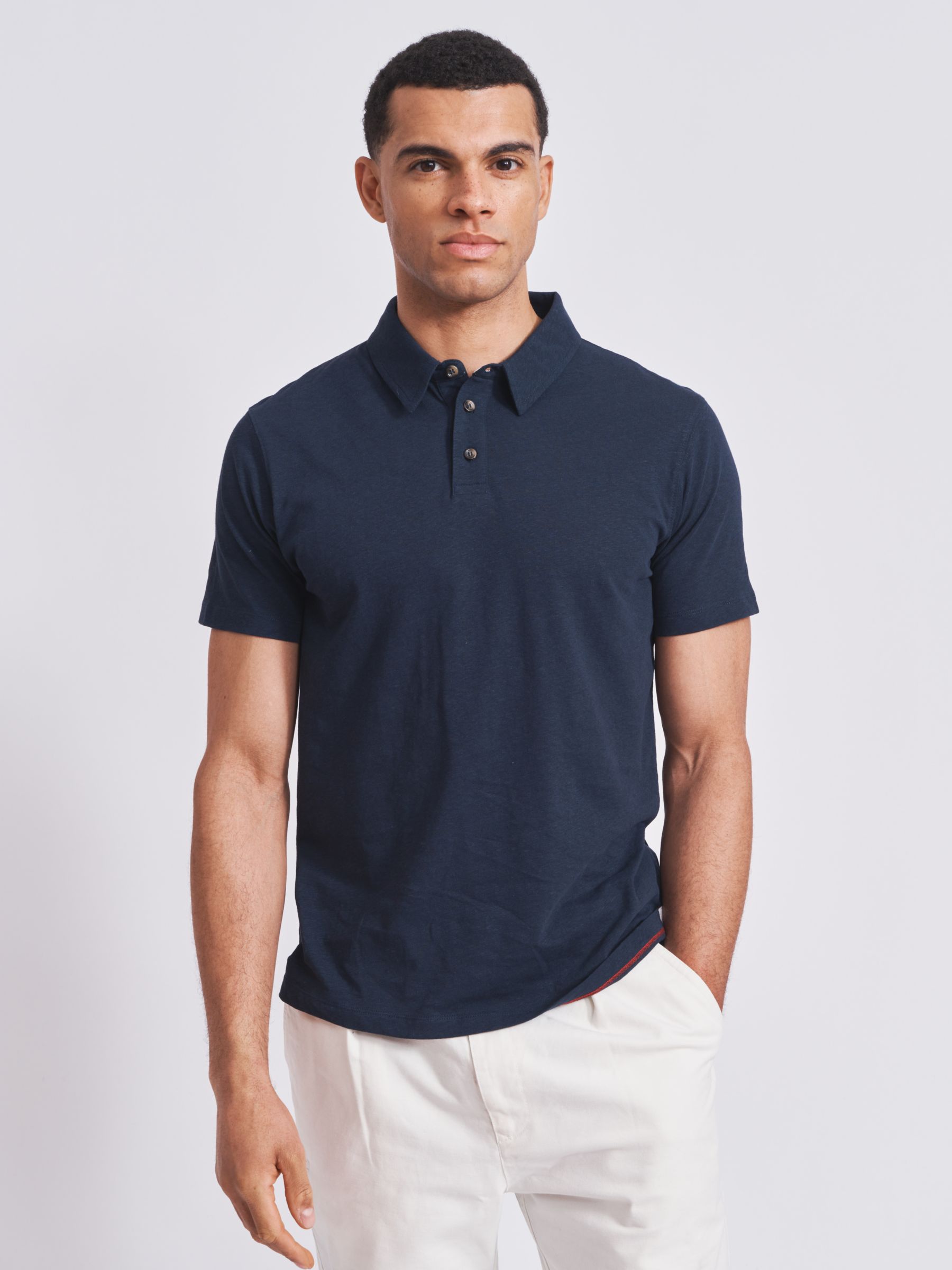 Buy Aubin Arnold Linen Blend Polo Shirt Online at johnlewis.com