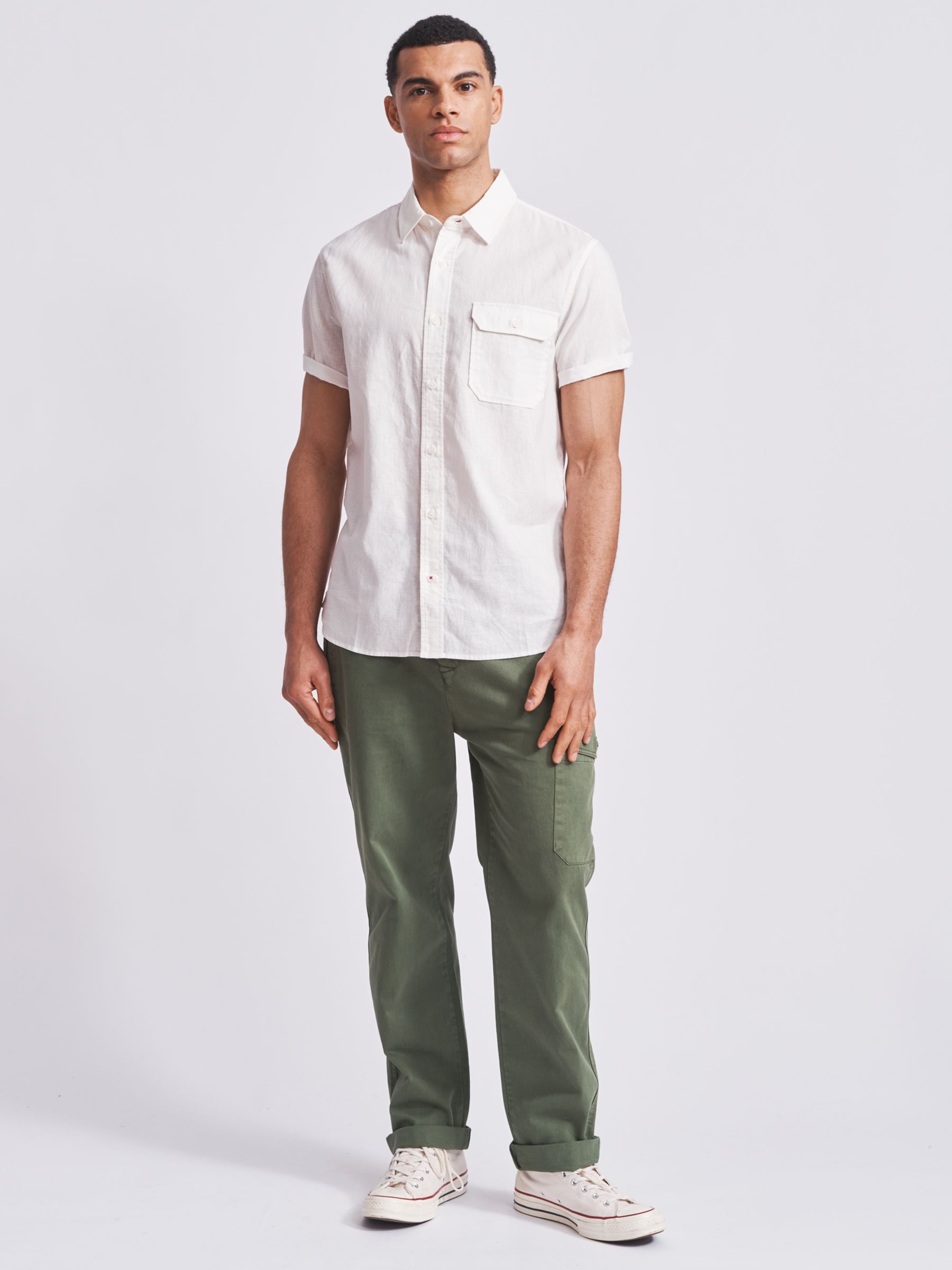 Aubin Buckden Short Sleeve Shirt, White, S