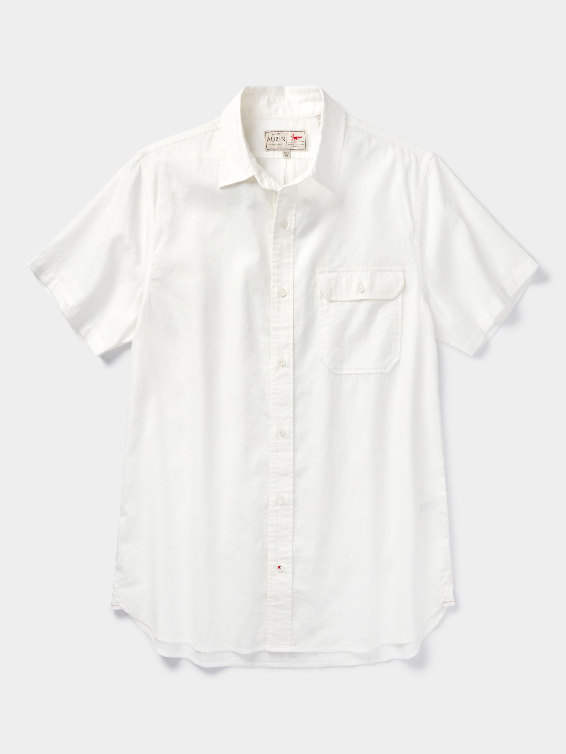 Aubin Buckden Short Sleeve Shirt, White, S