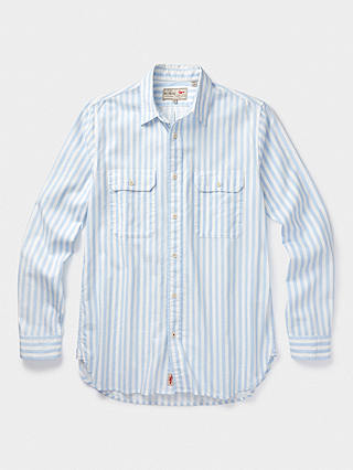 Aubin Appleton Double Pocket Shirt, Blue/White