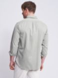 Aubin Hessle Garment Dyed Cotton Shirt, Washed Khaki