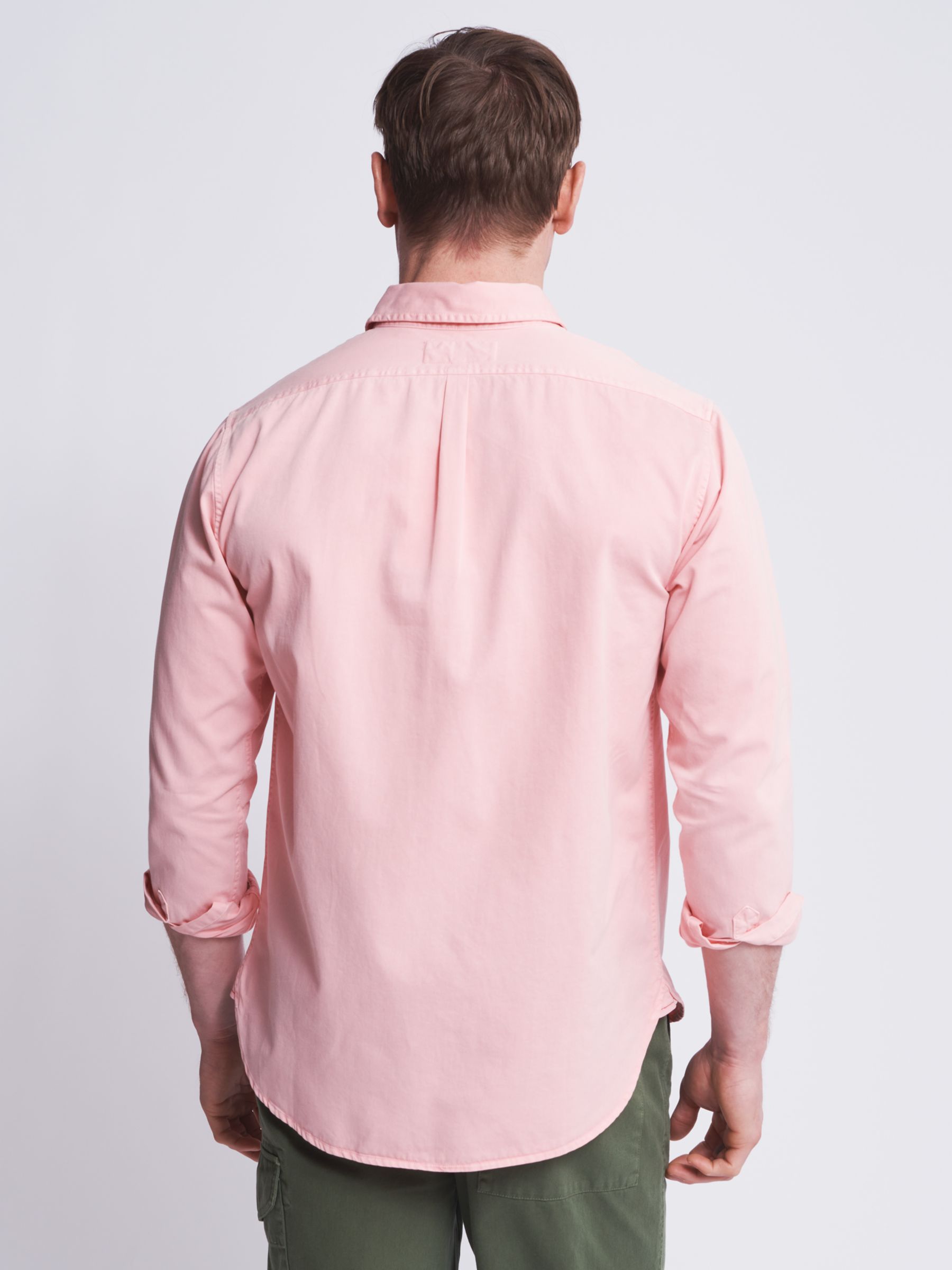 Aubin Hessle Garment Dyed Cotton Shirt, Pink, S