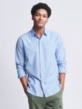 Aubin Gladstone Cotton Poplin Shirt, Pale Blue Stripe