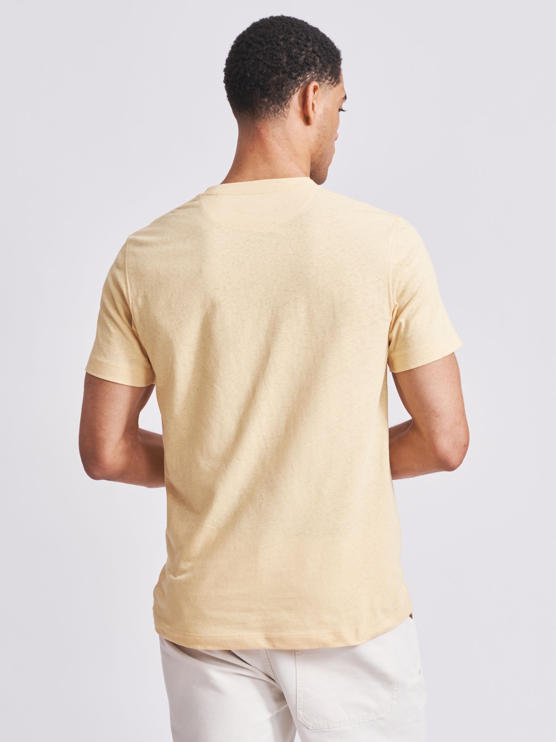 Aubin Hampton Cotton Linen T-Shirt, Yellow, S