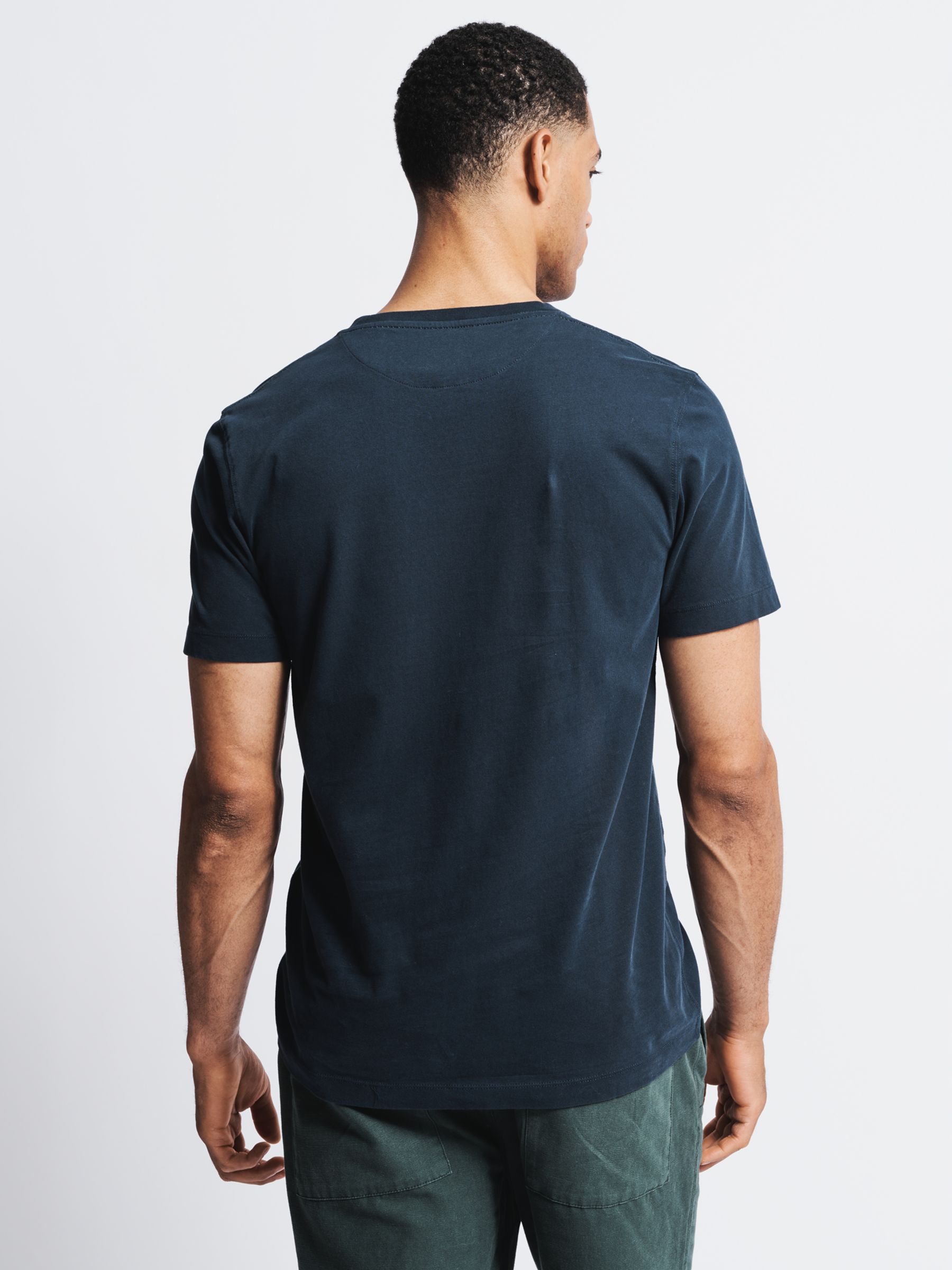 Aubin Logo Cotton T-shirt, Navy, XS