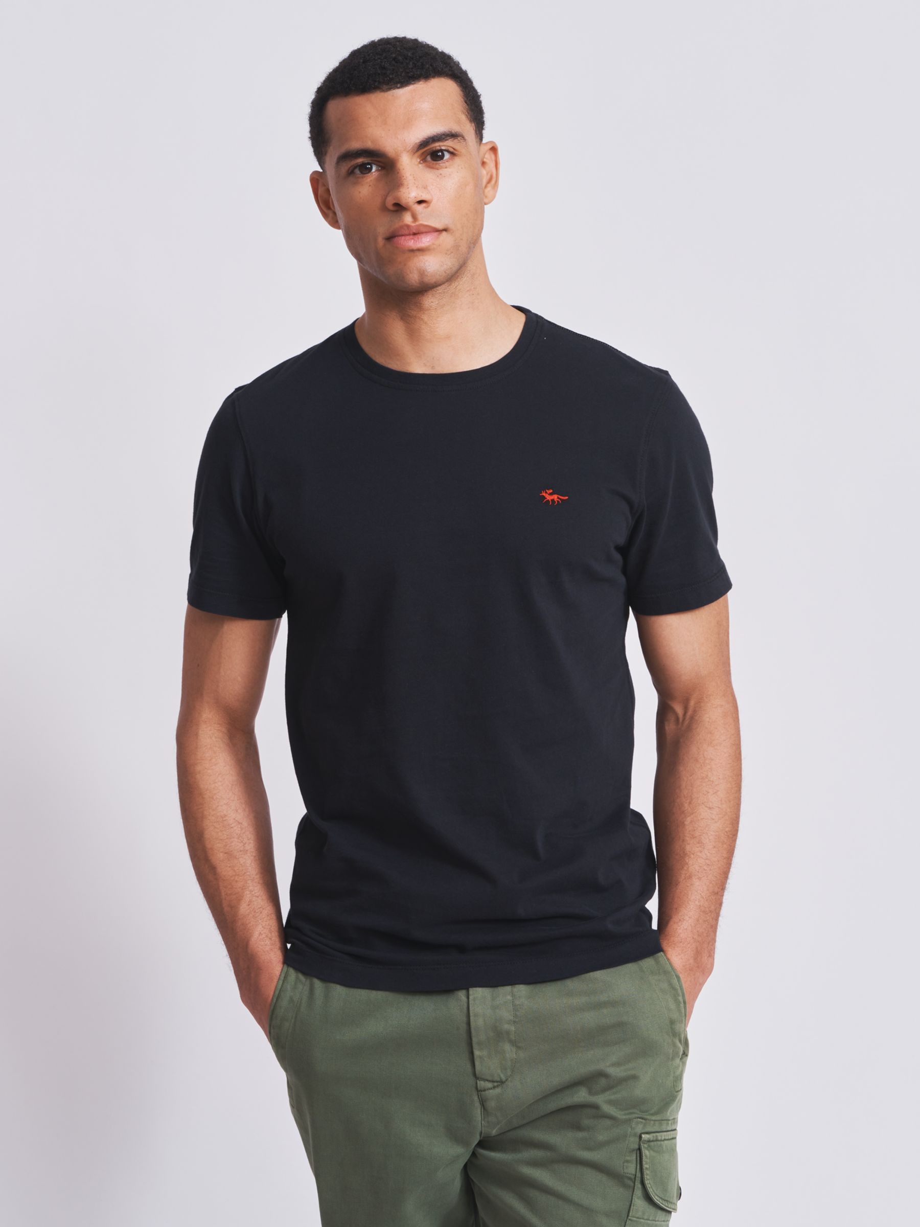 Aubin Logo Cotton T-shirt, Black, XS