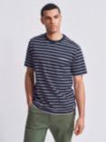 Aubin Santon Relaxed Cotton T-Shirt, Lilac Stripe