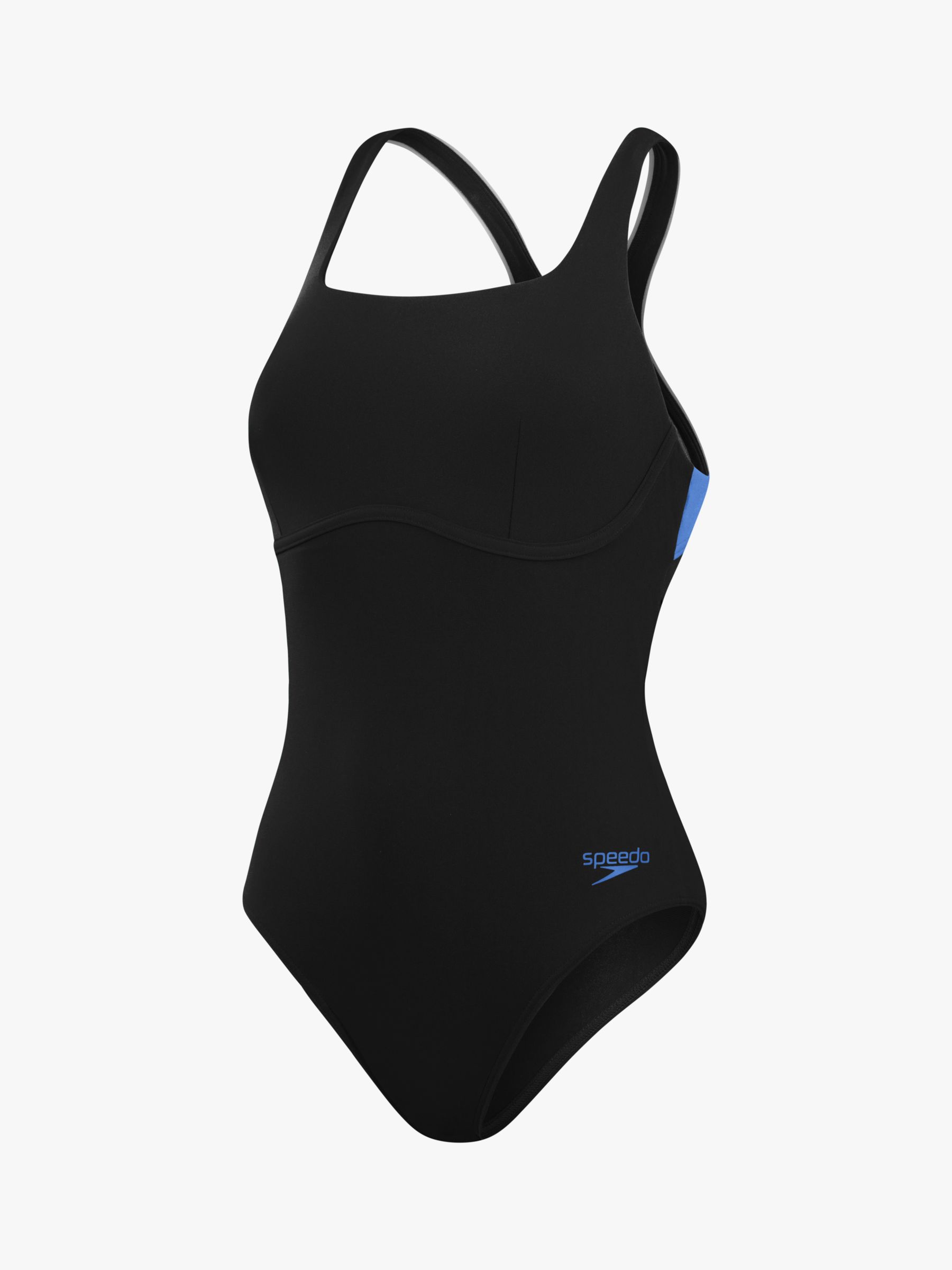 Speedo Flex Band Swimsuit, Black/Curious Blue, 36