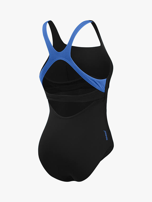 Speedo Flex Band Swimsuit, Black/Curious Blue