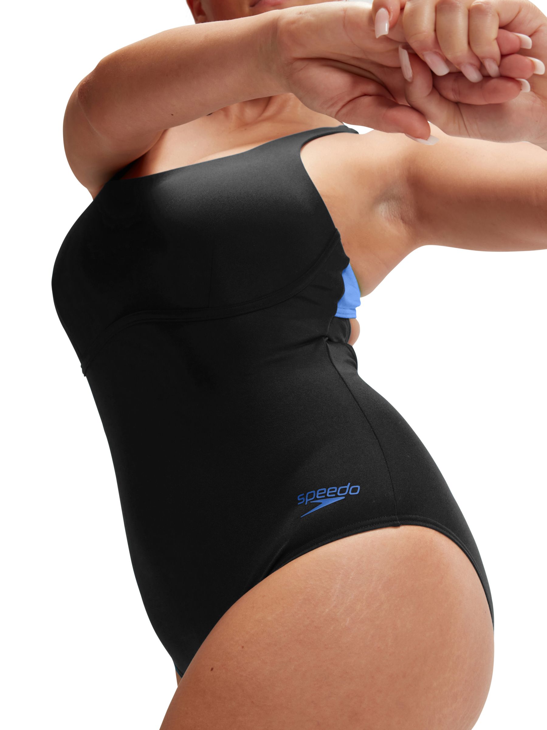 Speedo Womens Flex Band Swimsuit with Integrated Swim Bra - Dark