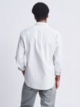 Aubin Aldridge Oxford Cotton Button Down Striped Shirt, White/Blue