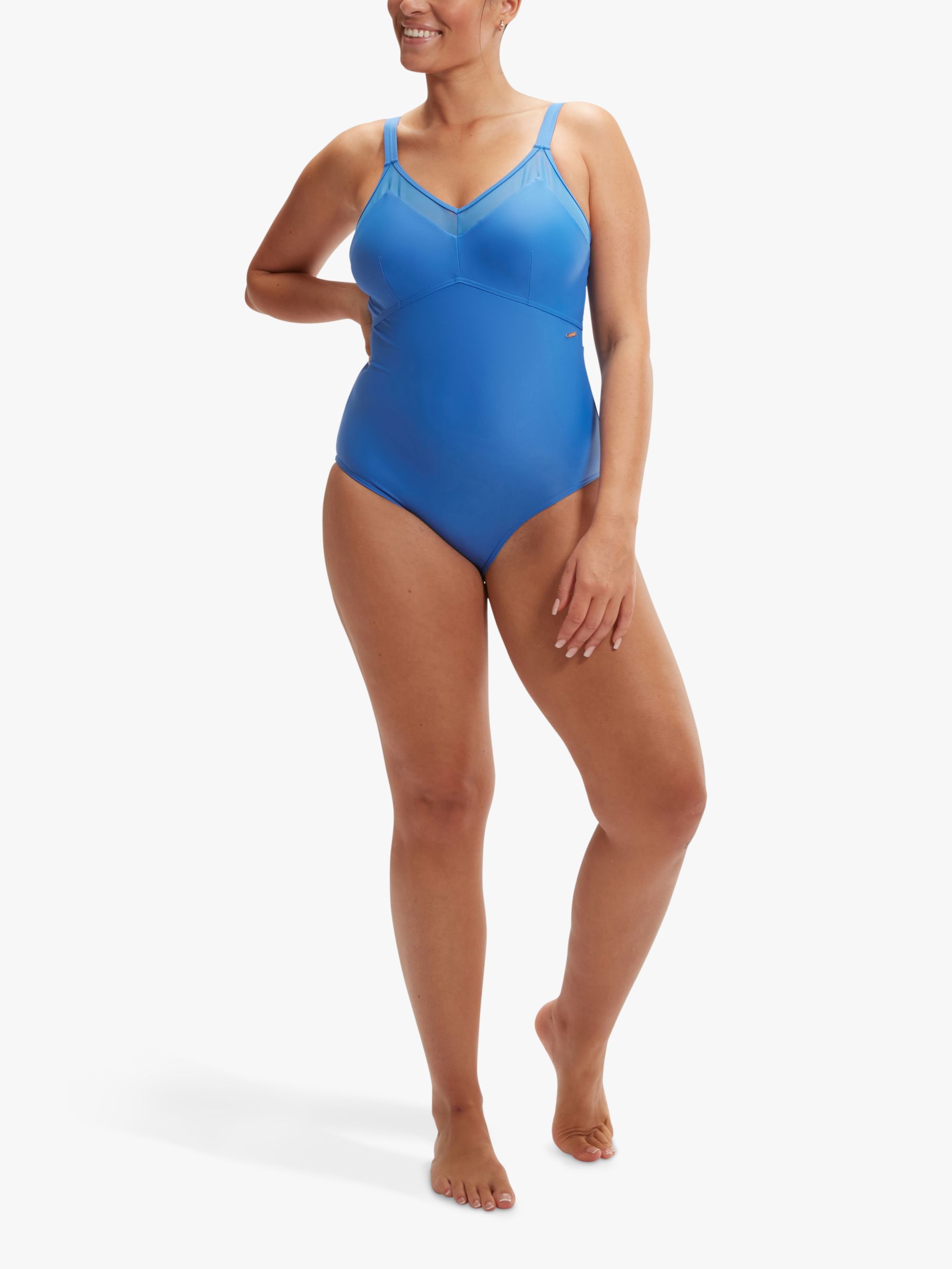 Speedo Shaping Banduae Swimsuit, Sevres Blue, 38