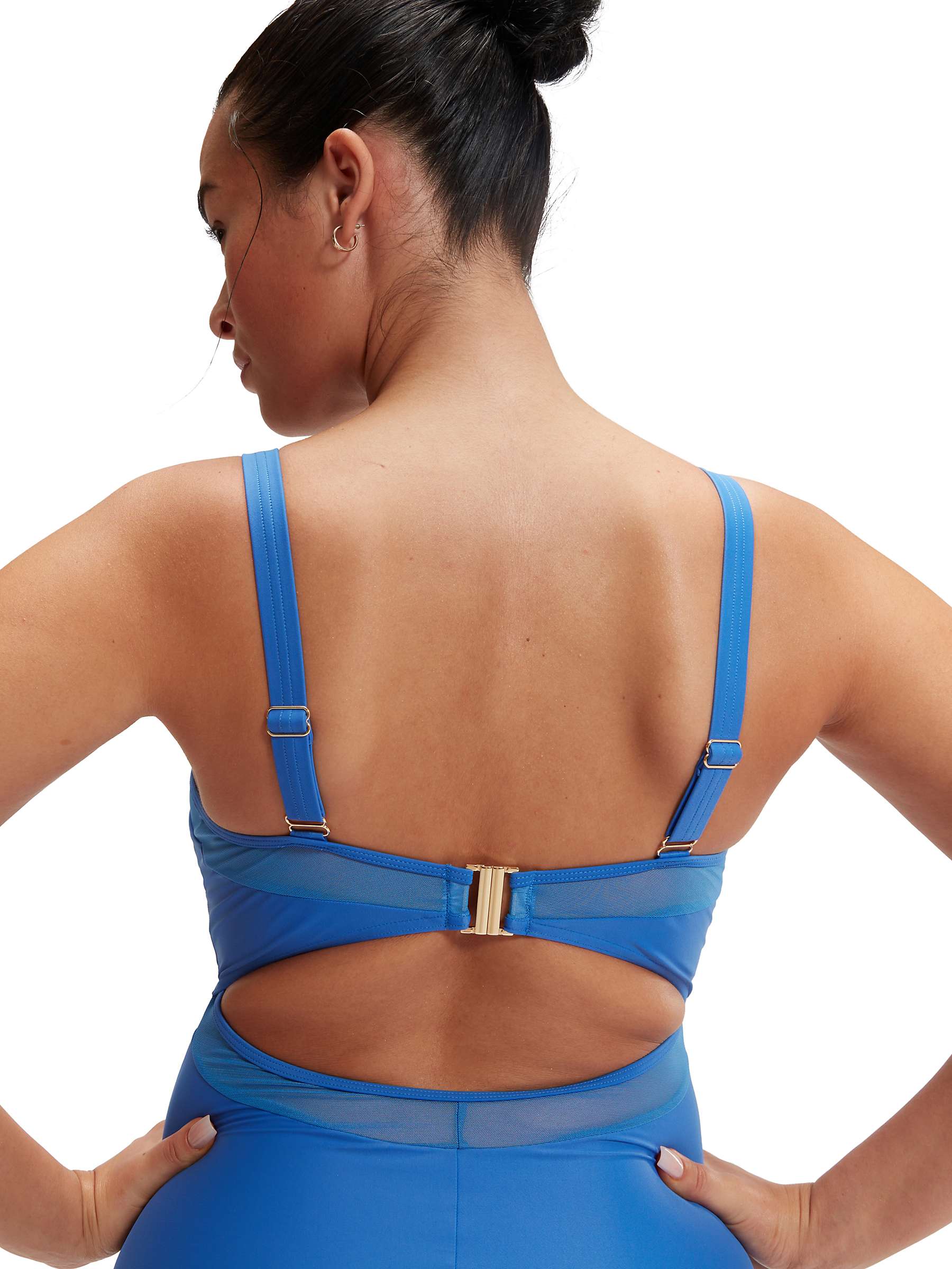 Buy Speedo Shaping Banduae Swimsuit, Sevres Blue Online at johnlewis.com