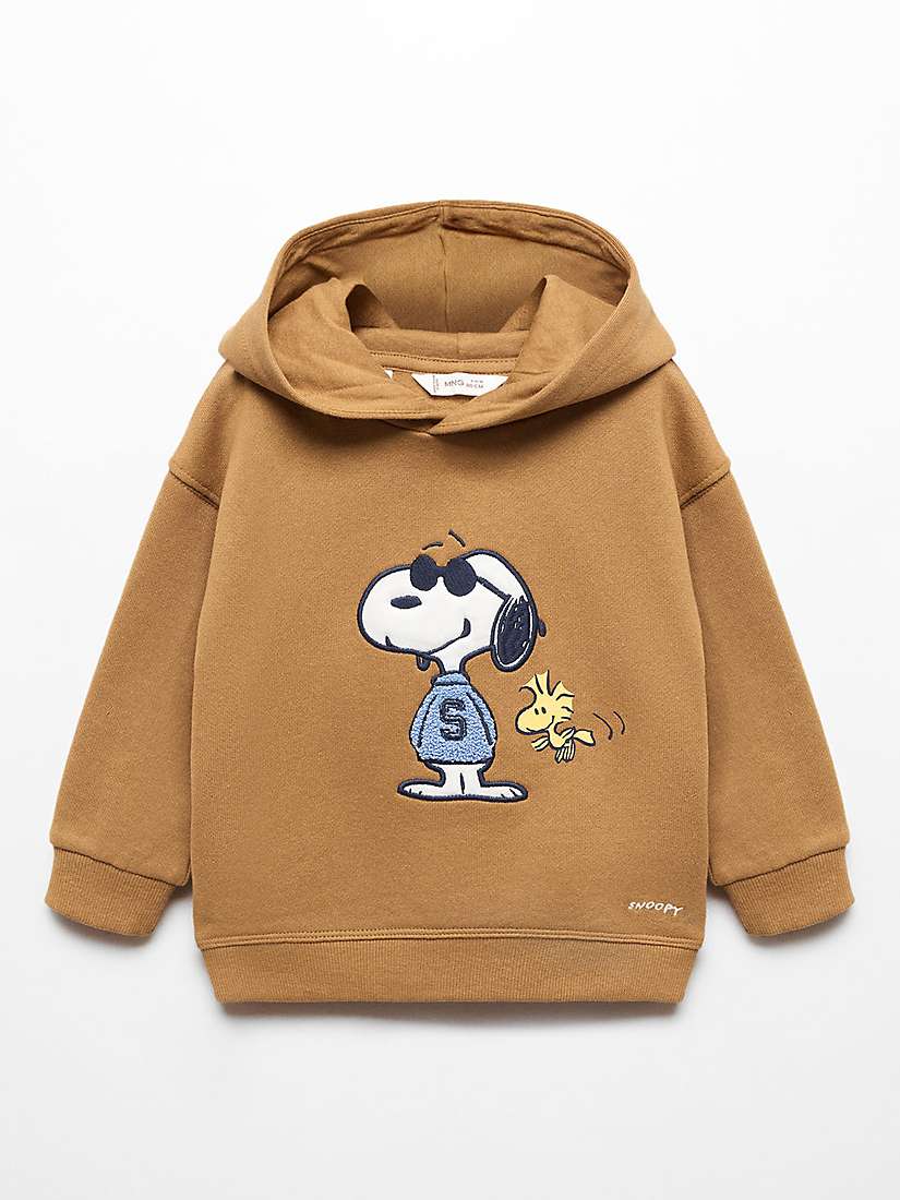 Buy Mango Baby Pyparche Snoopy Textured Hooded Sweatshirt, Dark Yellow Online at johnlewis.com