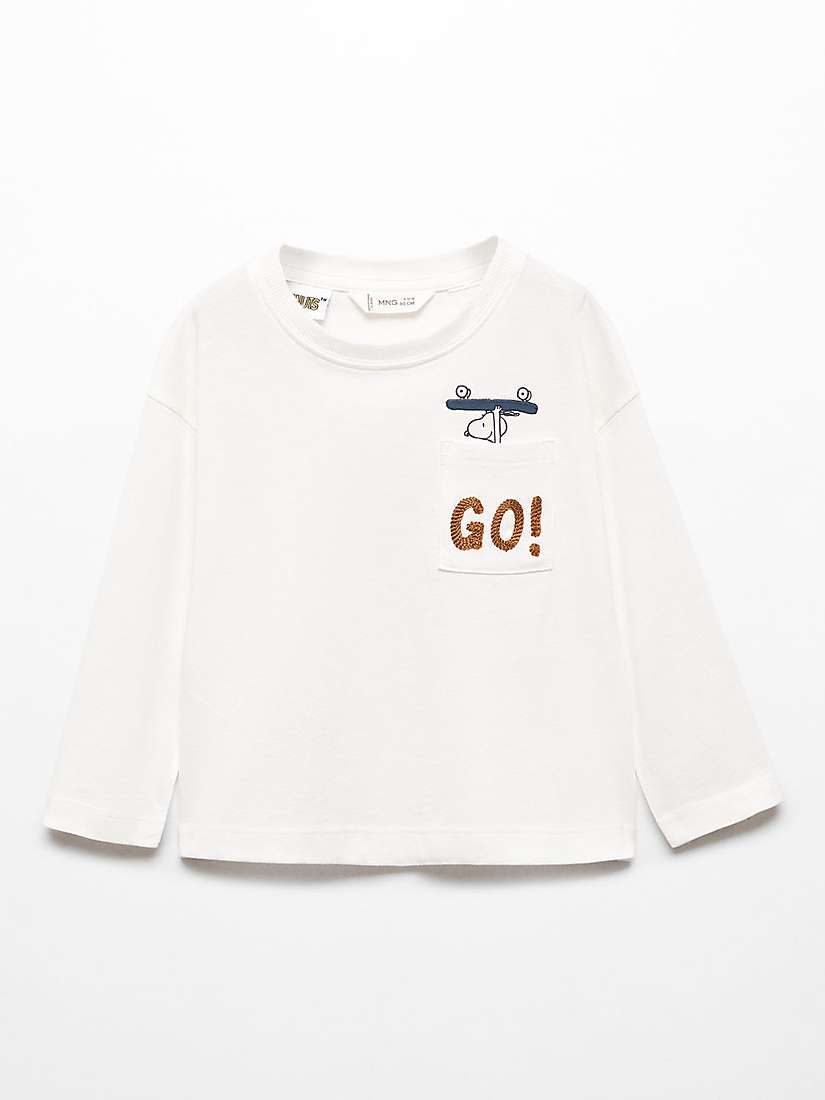 Buy Mango Baby Snoopy Long Sleeve T-Shirt, Natural White Online at johnlewis.com