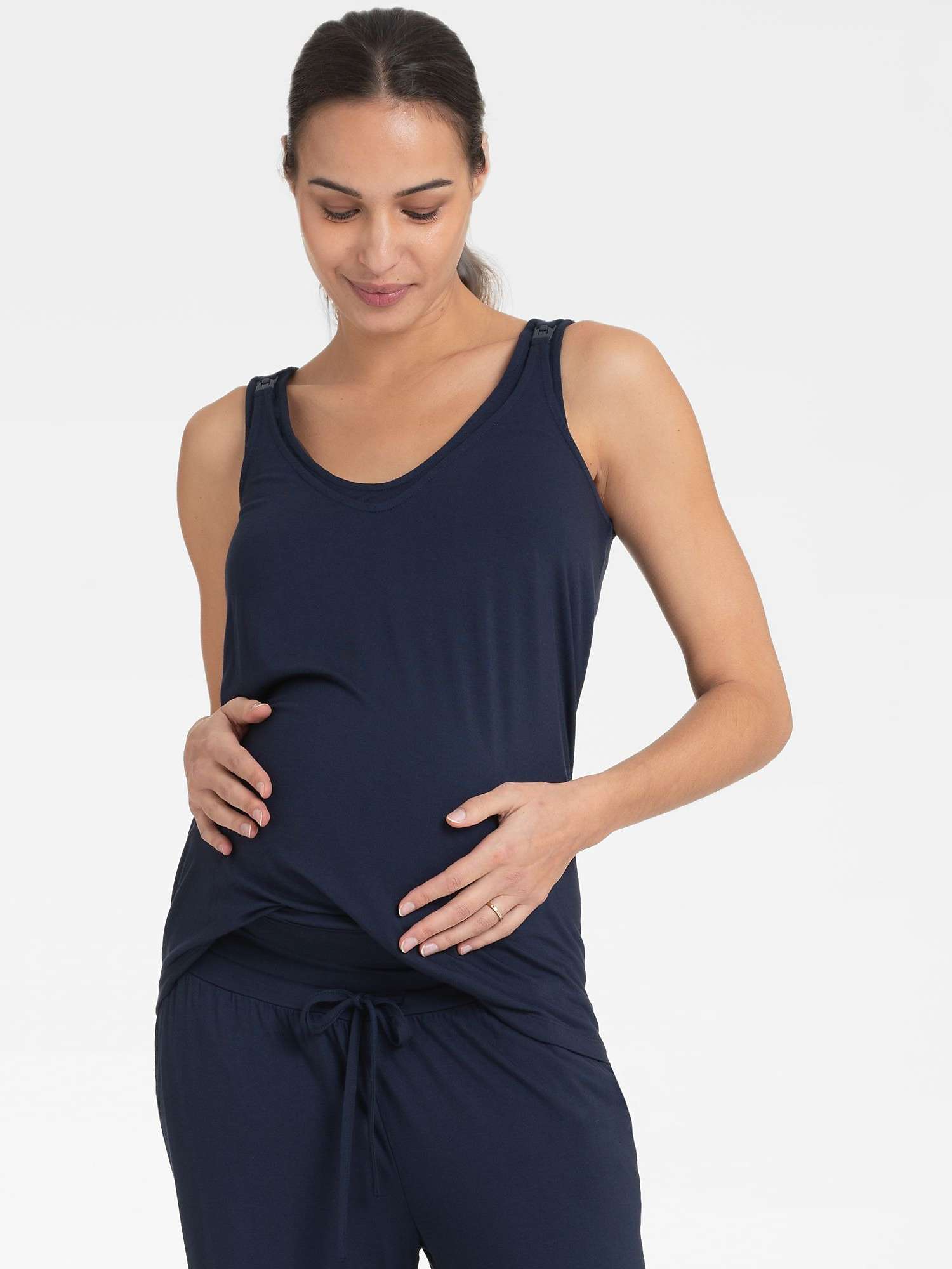 Buy Seraphine Nerine Jersey Maternity Pyjama Set, Navy Online at johnlewis.com