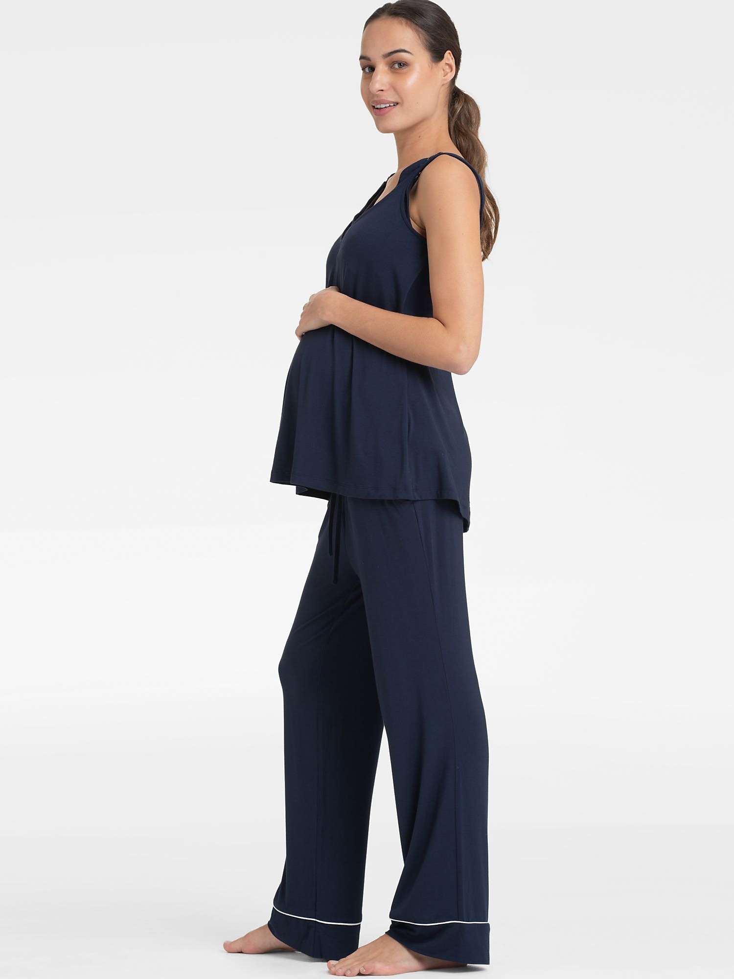 Buy Seraphine Nerine Jersey Maternity Pyjama Set, Navy Online at johnlewis.com