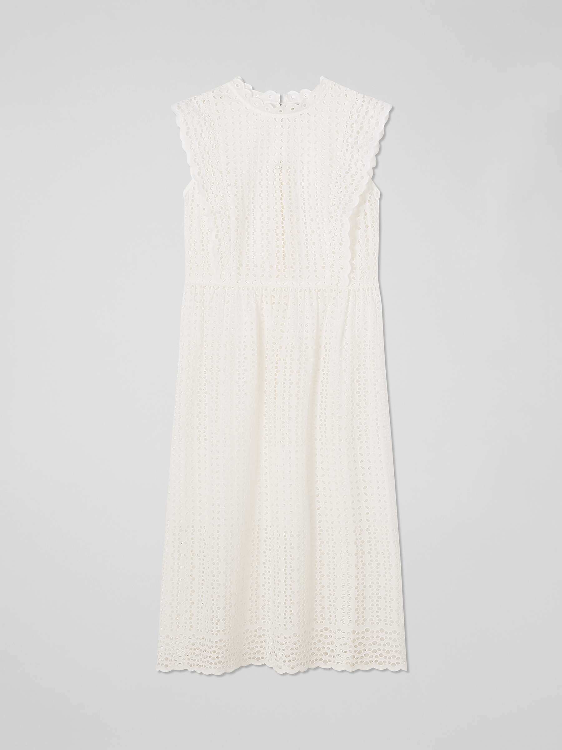Buy L.K.Bennett Laila Broderie Anglaise Midi Dress, White Online at johnlewis.com