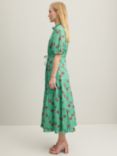 L.K.Bennett Hedy Floral Bouquet Print Tiered Midi Dress, Green/Multi