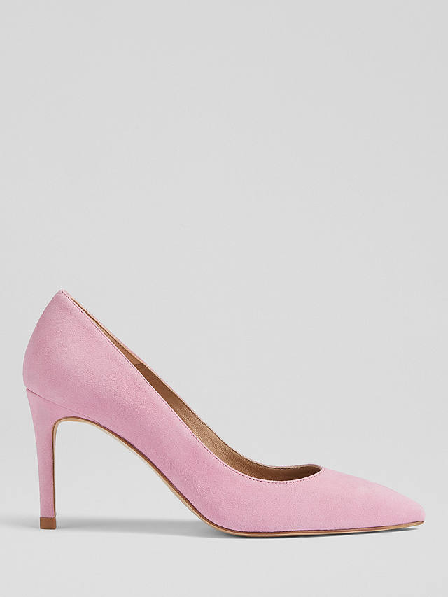 L.K.Bennett Floret Suede Pointed Toe Court Shoes, Pin-pink