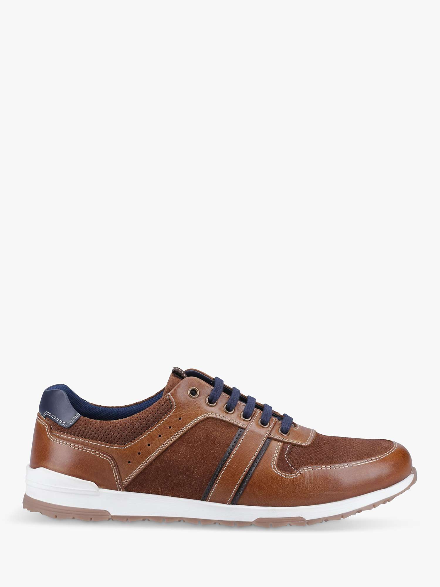 Buy Hush Puppies Christopher Leather Trainers, Tan Online at johnlewis.com