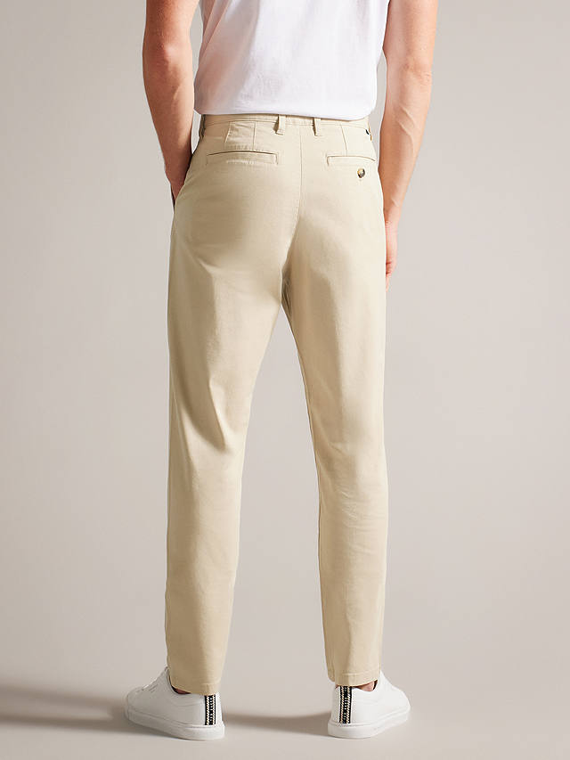Ted Baker Haybrn Regular Fit Textured Chino Trousers, Light Grey