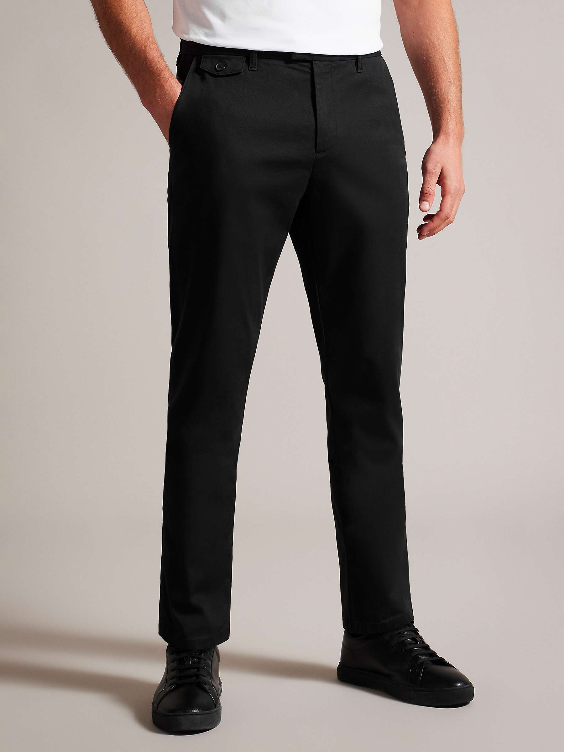 Buy Ted Baker Haydae Slim Fit Textured Chino Trousers, Black Online at johnlewis.com