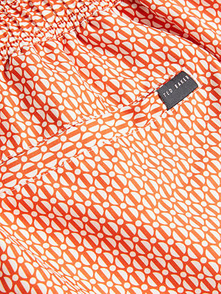 Ted Baker Popov Geometric Print Swim Shorts, Mid Orange