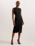 Ted Baker Manabud Tailored With Front Split Knee Length Dress, Black, Black
