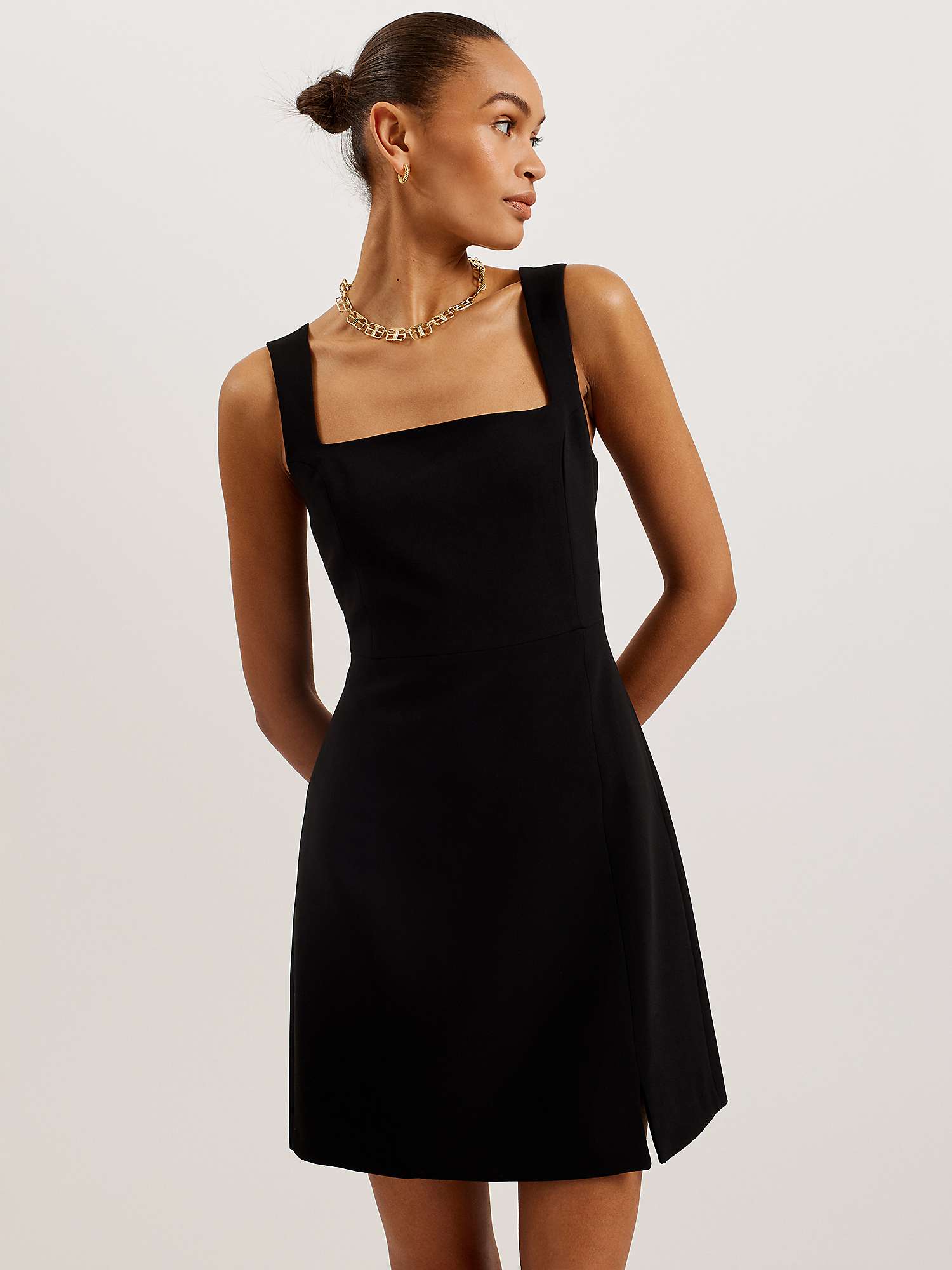 Buy Ted Baker Wynod Tailored Square Neck Mini Dress, Black Online at johnlewis.com