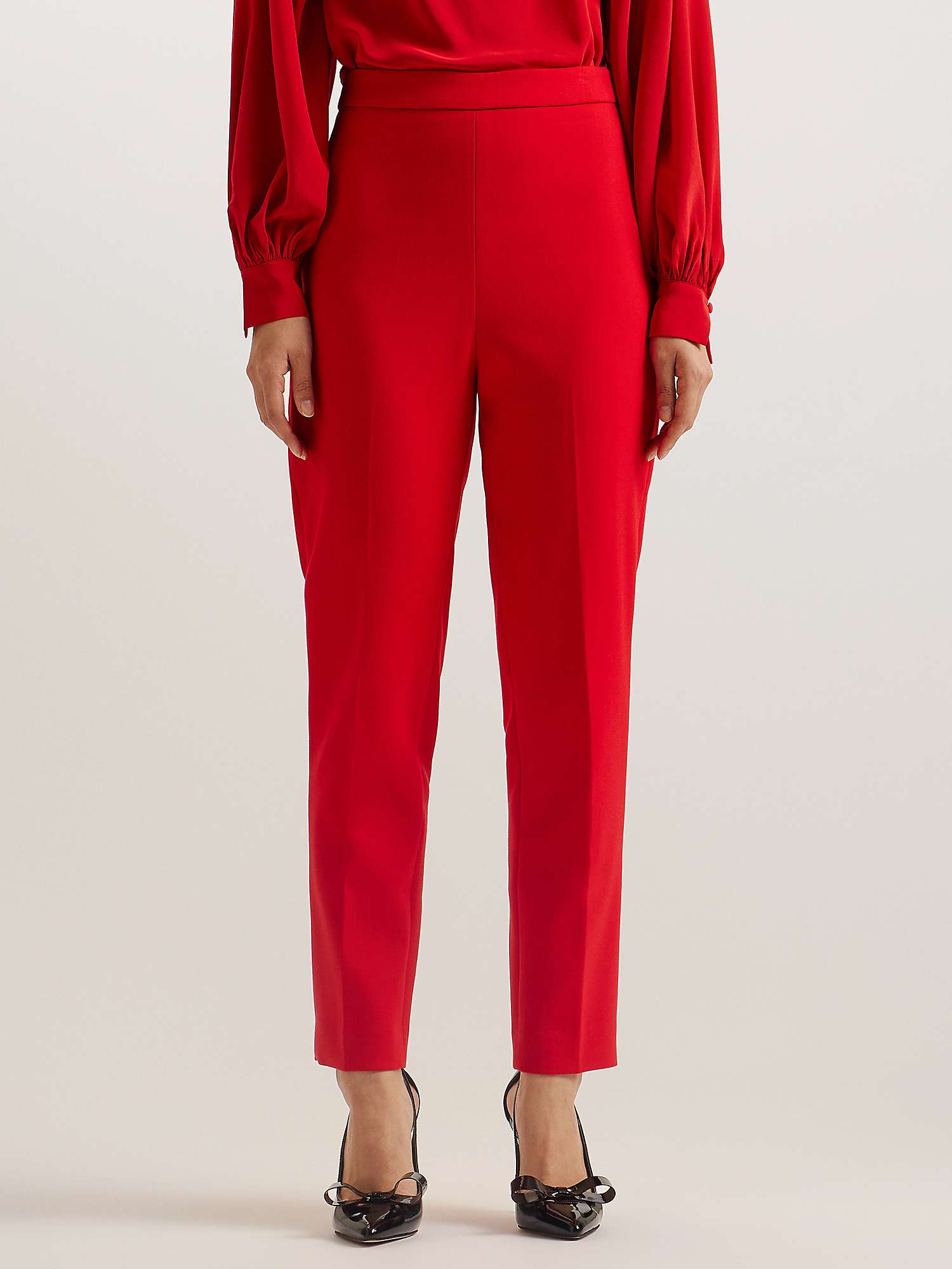 Buy Ted Baker Manabut Slim Leg Tailored Trousers, Red Online at johnlewis.com
