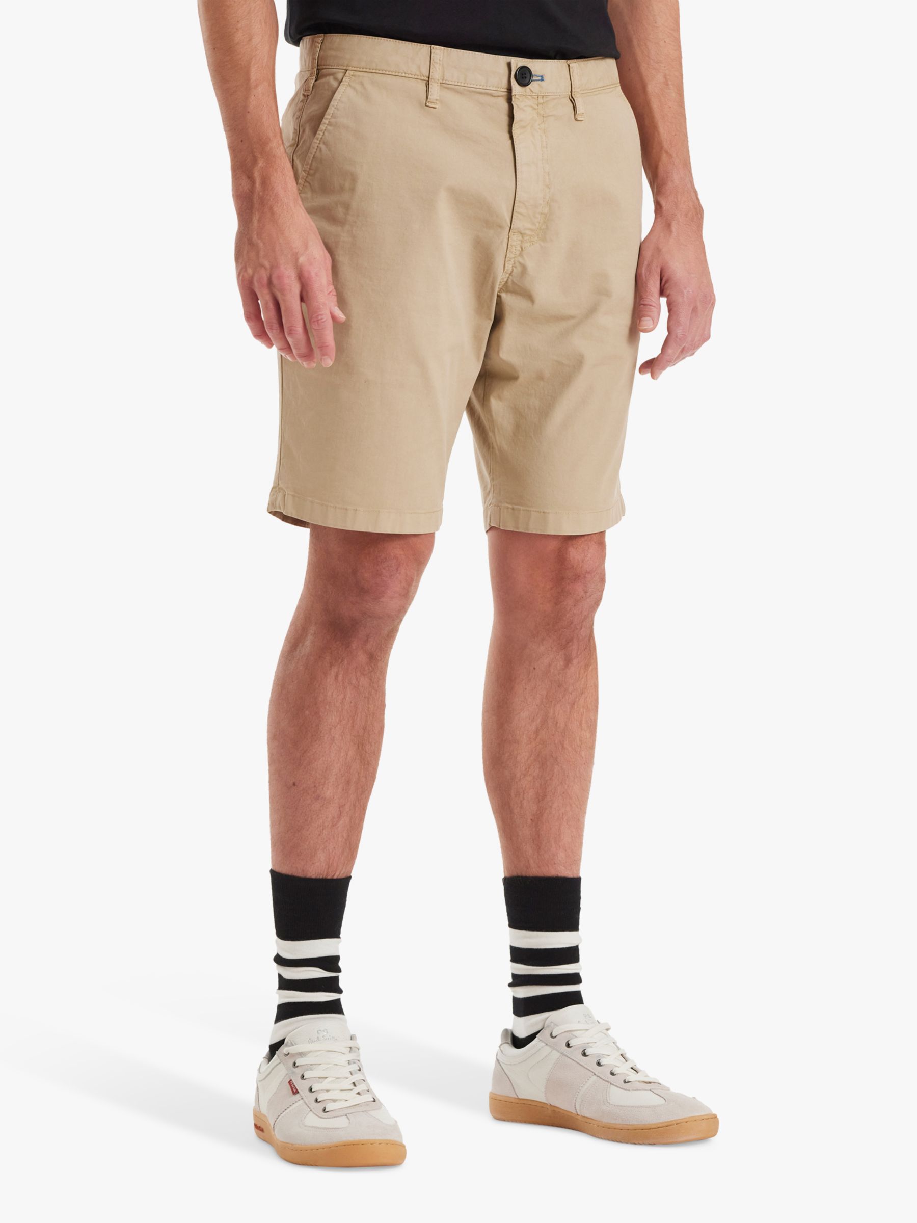 PS Paul Smith Mid Fit Clean Chino Shorts, Brown, 32R