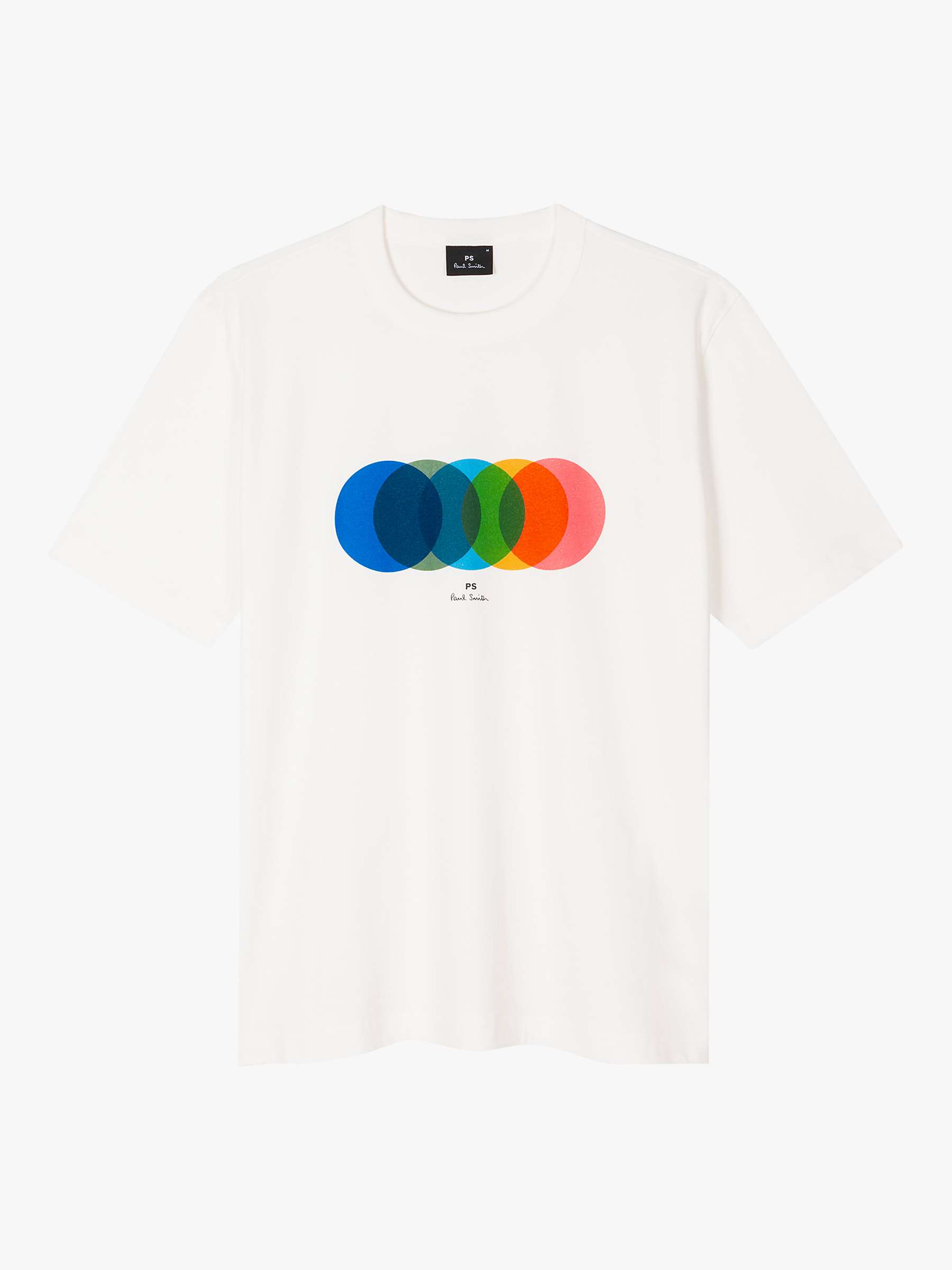 Buy PS Paul Smith Short Sleeve Circles T-Shirt, White/Multi Online at johnlewis.com