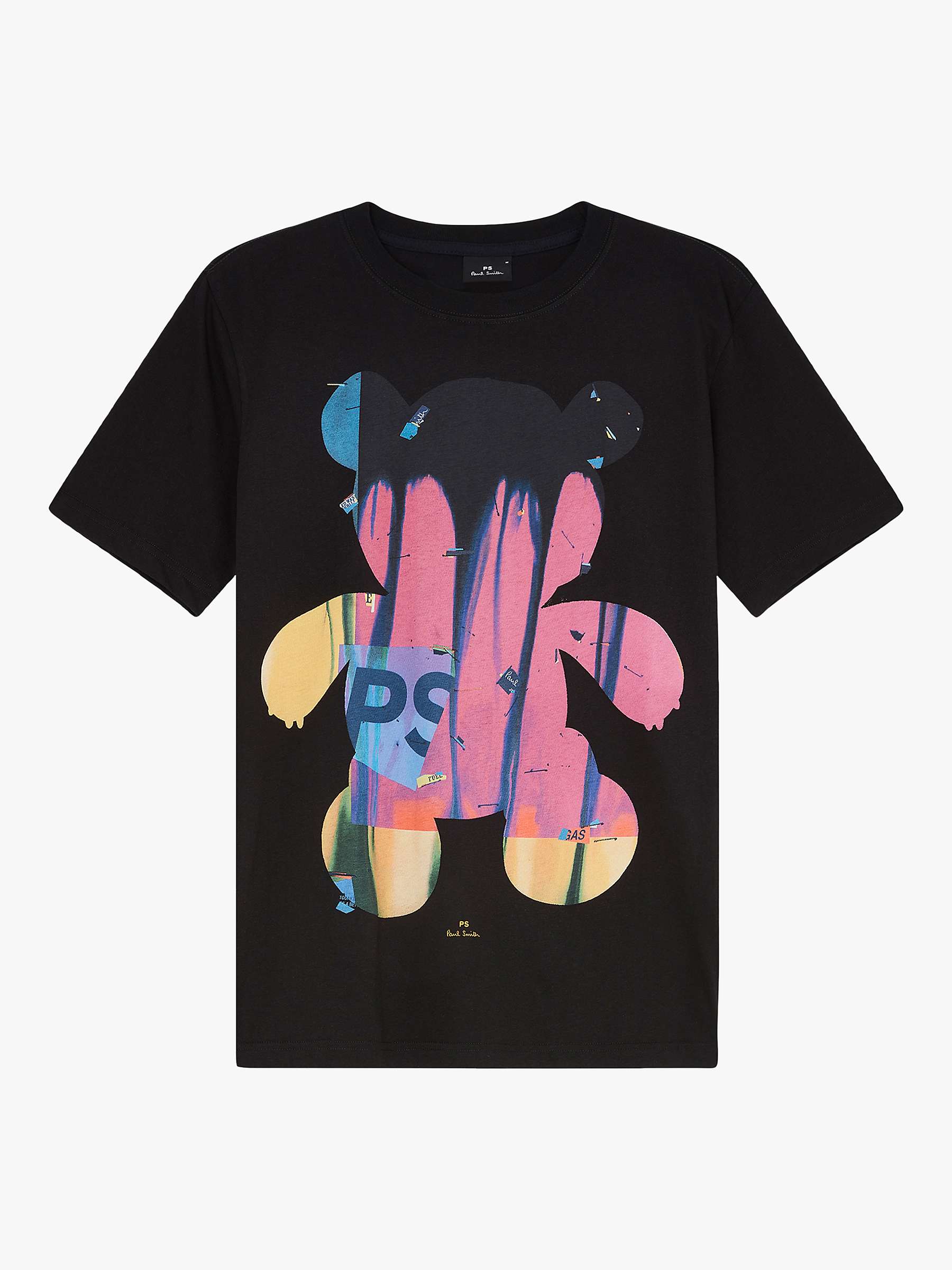 Buy PS Paul Smith Regular Fit Teddy T-Shirt, Black/Multi Online at johnlewis.com