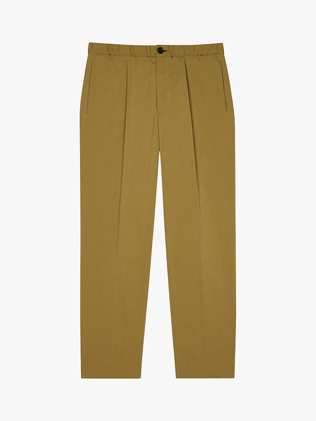 PS Paul Smith Front Pleat Elastic Waist Trousers, Greens