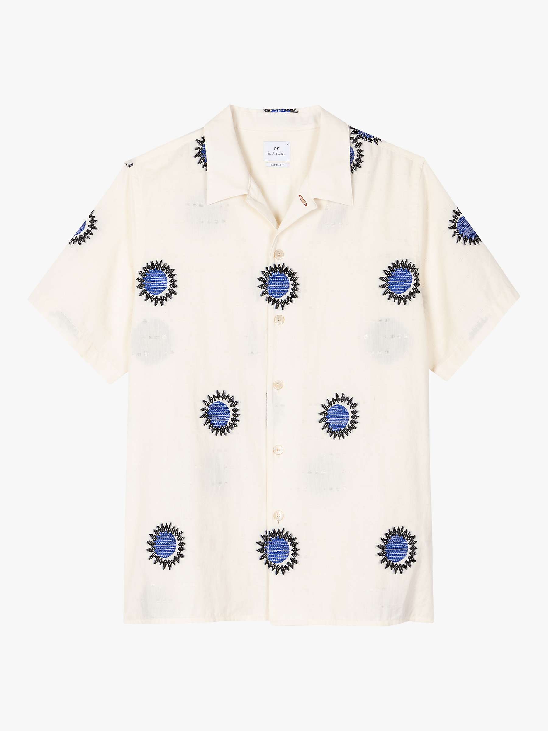 Buy PS Paul Smith Short Sleeve Casual Fit Shirt, White/Multi Online at johnlewis.com